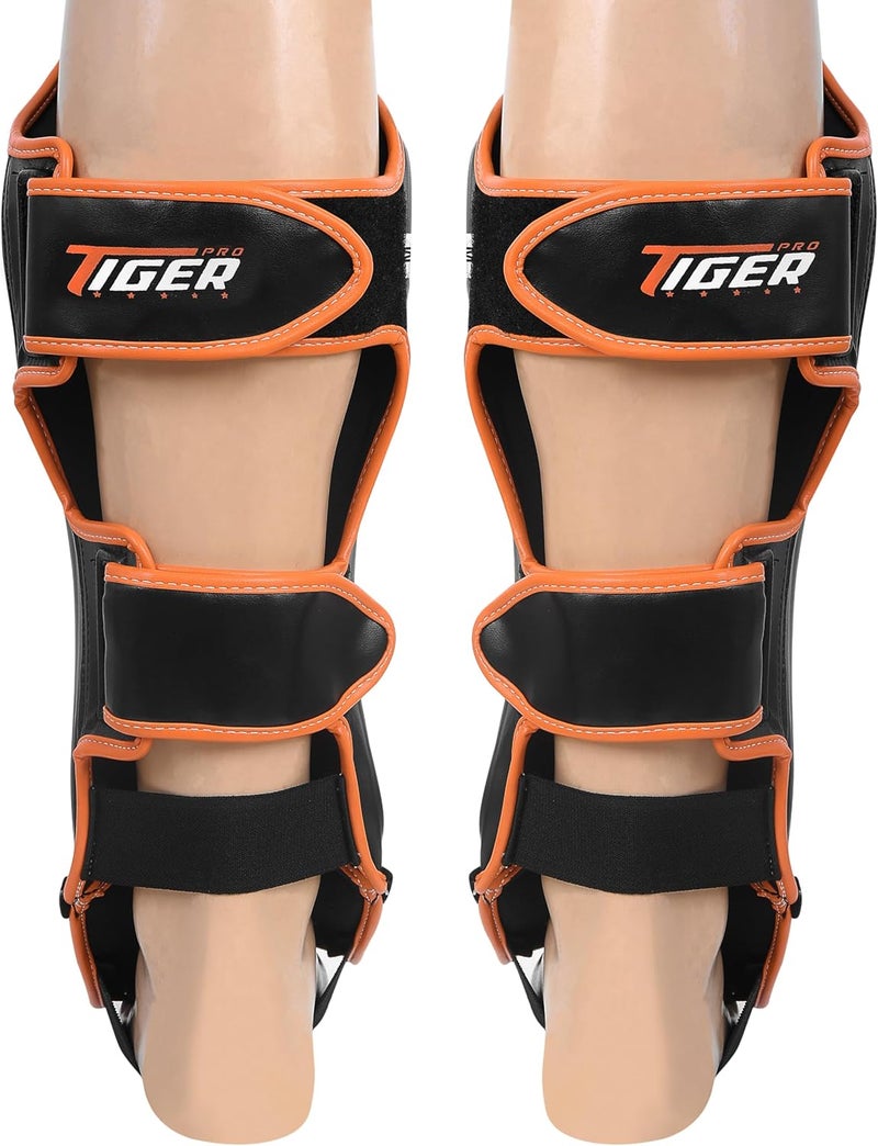 Tiger Pro حماة الساقين لفنون القتال MMA، موياي تاي، كيك بوكسينغ، وسادات حماية الساق، الركل، التدريب، كاراتيه، ملاكمة، تايكوندو - للجنسين (متوسط/كبير/كبير جداً) - Image 4